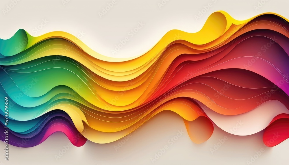 Obraz premium 3D Abstract colorful wave Background, AI generated
