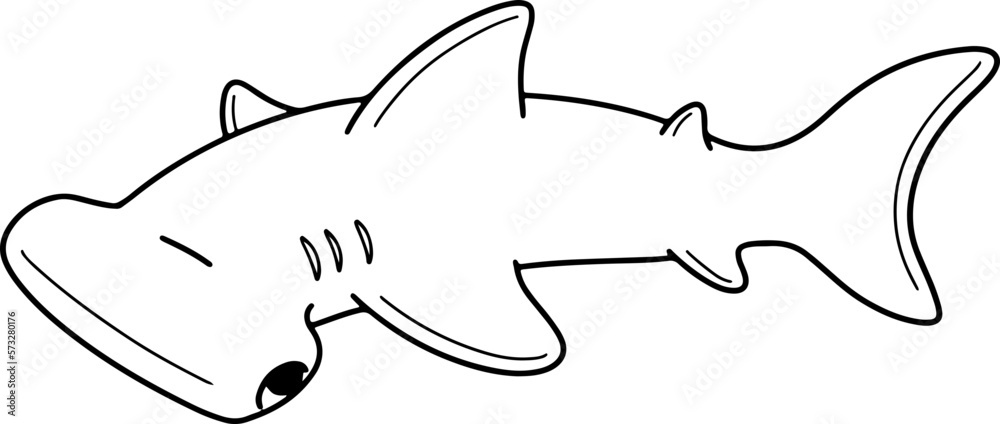 hammer shark doodle - obrazy, fototapety, plakaty 