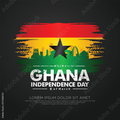 Ghana independence day greeting card template