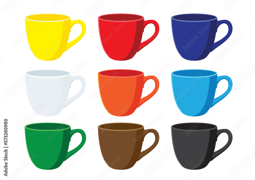 coffee cup multi color on white background illustration vector
