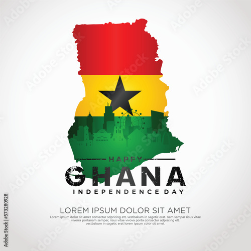 Ghana independence day greeting card template