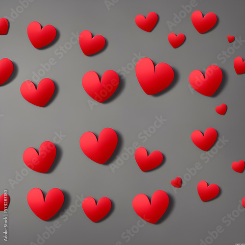 pattern with hearts - hearts love background - red hearts - Generative AI