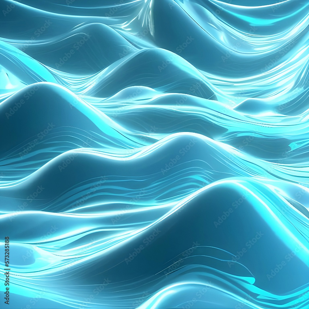 Fototapeta premium Blue wave holographic design background