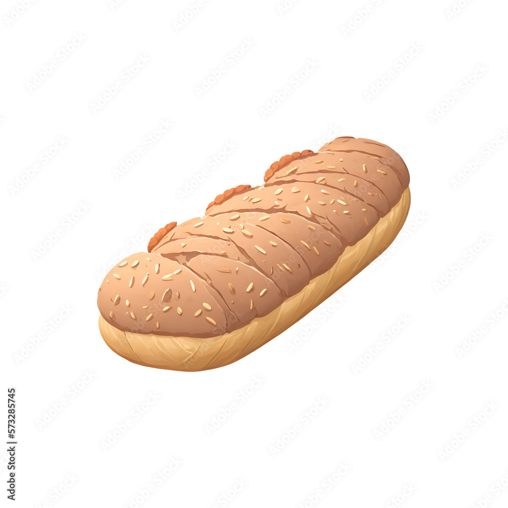 bread isolated on white - bread on white background - Bread illustration - Generative AI bread isolated on white - bread on white background - Bread illustration - Generative AI