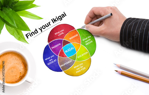 Ikigai Diagramm des Geheimnisses der Glückseligkeit Find your Ikigai