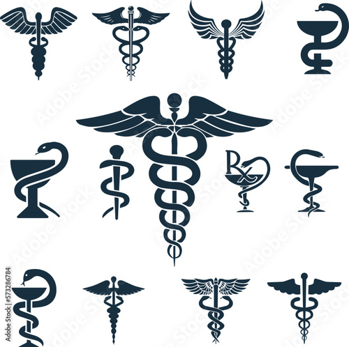 Caduceus Logo. Medical Symbol. Healthy Icon set