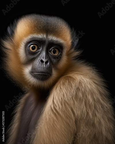 Generated photorealistic portrait of a capuchin in profile  © Evgeniya Fedorova