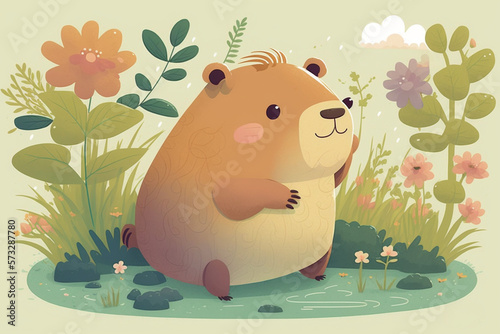 illustration of a capybara