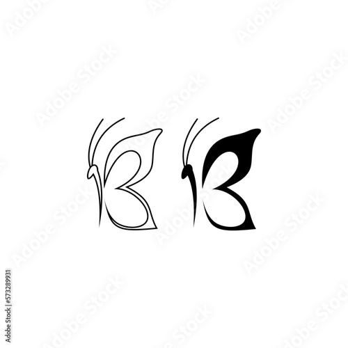 ILLUSTRATION OF BUTTERFLY AND LETTER B