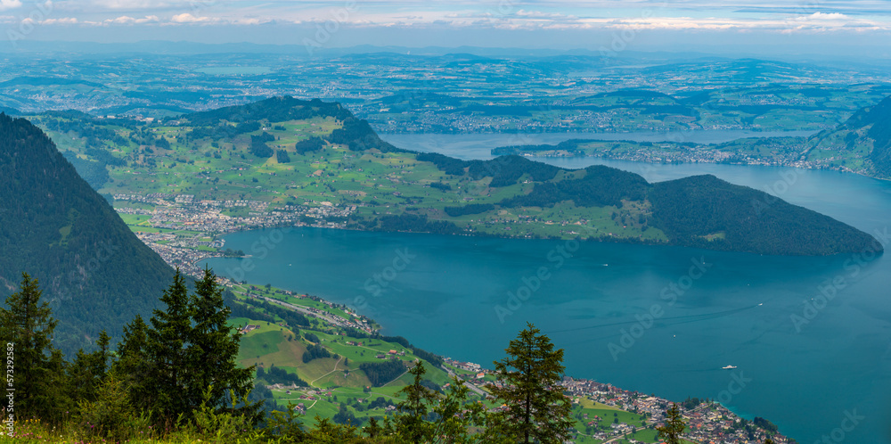 Naklejka premium Switzerland 2022, Beautiful view of the snow Alps