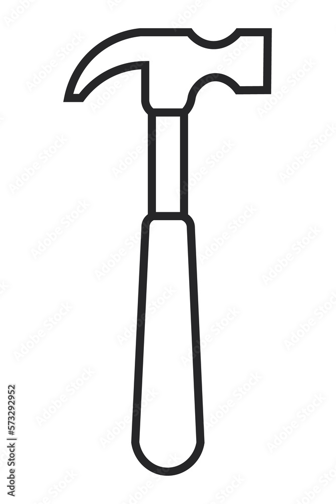 hammer tool in minimalist black design with transparent background, tool for woodworking hammer tool in minimalist black design with transparent background, tool for woodworking