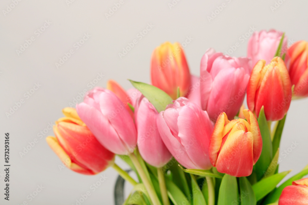 Bouquet of tulips on white background. Bouquet of tulips on white background.
