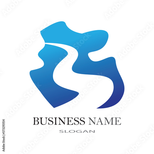 River logo business template vector illustration