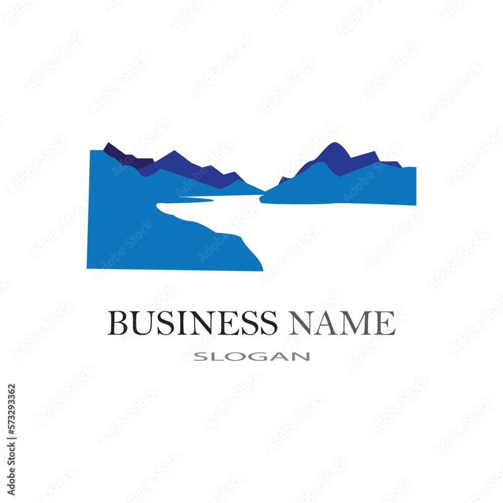 Obraz premium River logo business template vector illustration