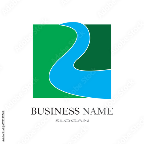 River logo business template vector illustration