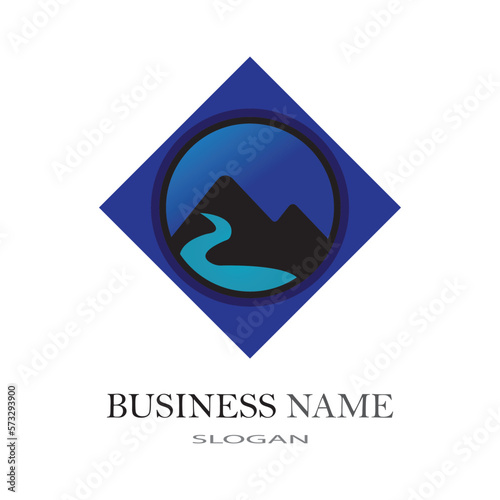 River logo business template vector illustration
