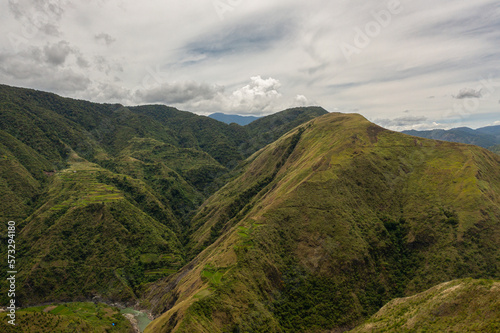 Green rainforest and jungle in the mountains of Philippines view from above.