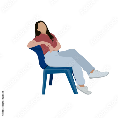 woman sitting on a chair