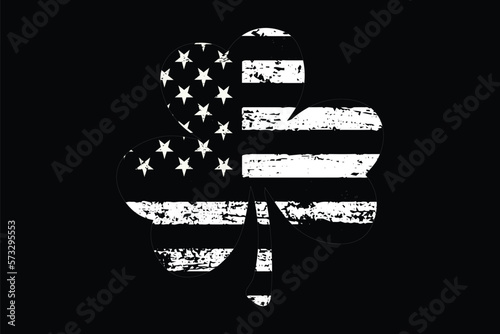 Irish American Flag Vintage Shamrock Design