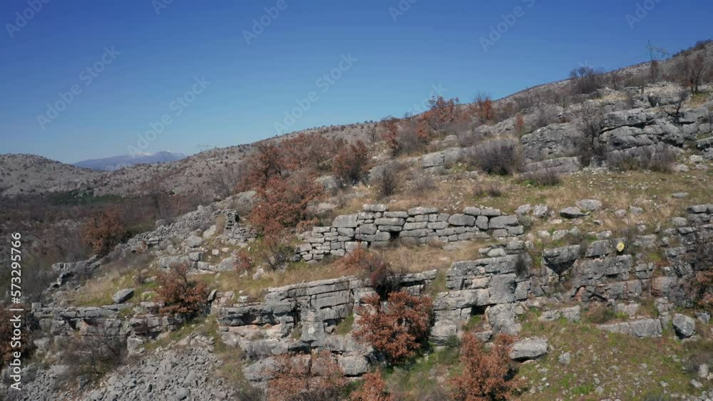 Ancient Megalithic Illyrian Walls. Ancient Illyrian Fortress Djuteza, Montenegro. Remains of Illyrian Megalithic Walls. Ancient Megalithic Illyrian Walls. Ancient Illyrian Fortress Djuteza, Montenegro. Remains of Illyrian Megalithic Walls.