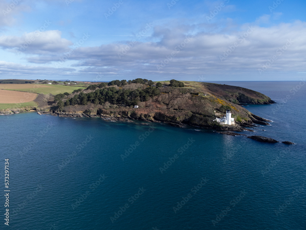 St Antonys cornwall england uk from the air aerial drone 