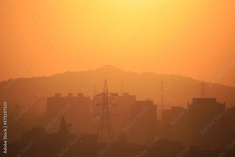 Obraz premium sunset in the city