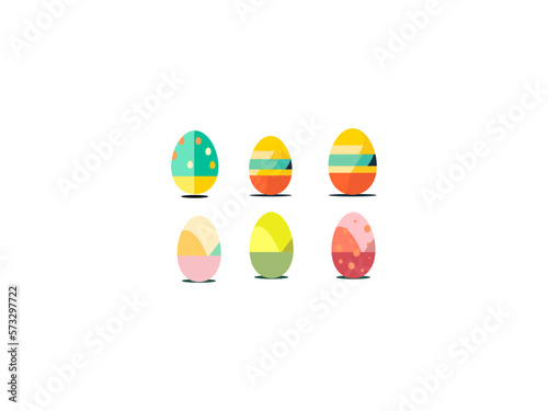 Easter eggs for easter day sweet and colorful with decoration patterns on white background. Set of colourful decorated Easter Eggs for use in Easter designs. Vector illustration.