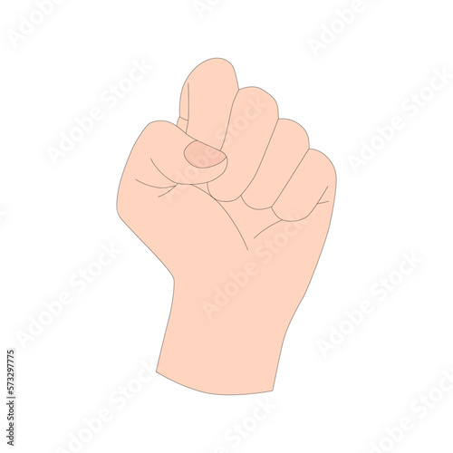 A hand gesture. Fist as a symbol of protest and opposition. Sign language. Vector illusration isolated on white