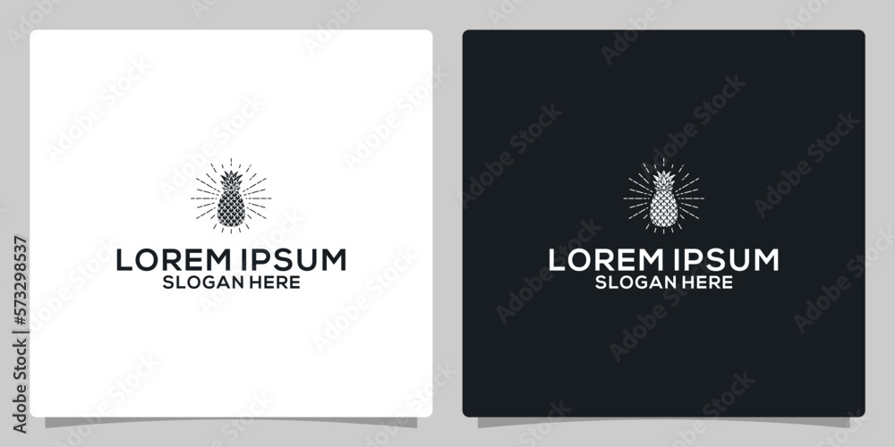 Creative Geometric Pineapple Fruit Logo Design Creative Geometric Pineapple Fruit Logo Design