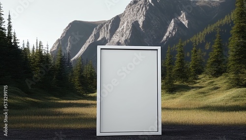 Blank Photo Frame Mockup Template Design With Nature Background Generated AI