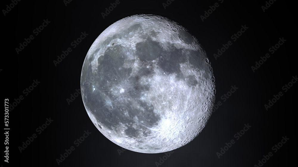 Obraz premium 3d rendering of Waxing Moon and before Full Moon
