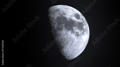 3d rendering of Full moon and befor Waning Moon