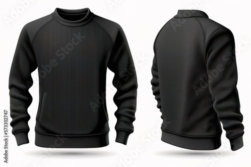 Blank sweatshirt for men template, black color clothing