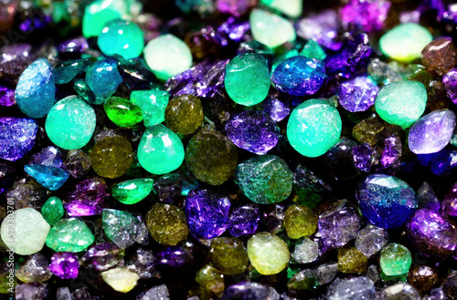 Colorful precious gemstones 