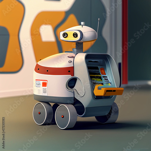 small grocery delivery robot. created using Generative All Technology