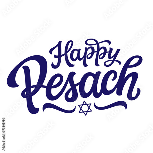 Happy Pesach. Hand lettering text. Vector typography for posters, banners, greeting cards