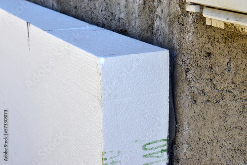 Polystyrene insulation wall house reconstruction photo