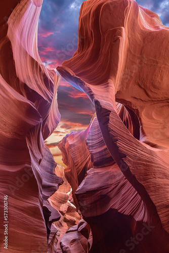 amazing antelope canyon near page arizona - breathtaking slot canyon - travel and art concept