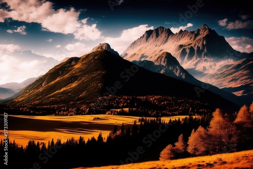Epische Schweizer Berglandschaft, Landschaft, Schweizer Landschaft, einladend, friedlich, generative AI
