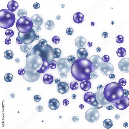 abstract pattern with glass blue balls or precious pearls. Glossy realistic ball. 3d vector illustration. eps 10