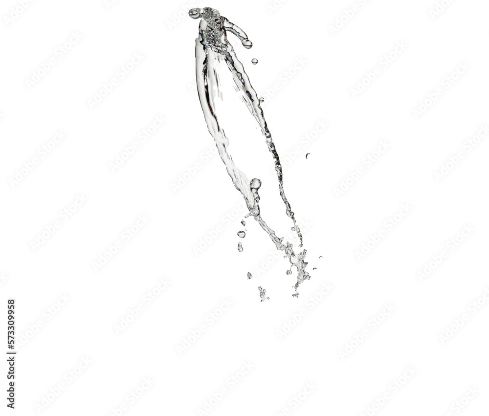 Transparent clear water splash with drops  isolated on white background