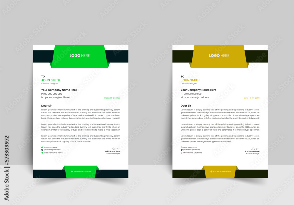 Obraz premium Vector modern company letterhead design template