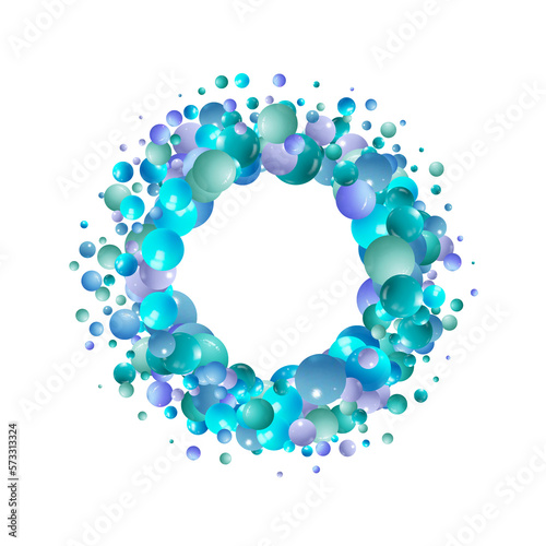 Abstract Flying Spheres Background. Sweet Candy. Colorful Realistic Glossy Balls. Vector illustration. Photoframe. eps 10
