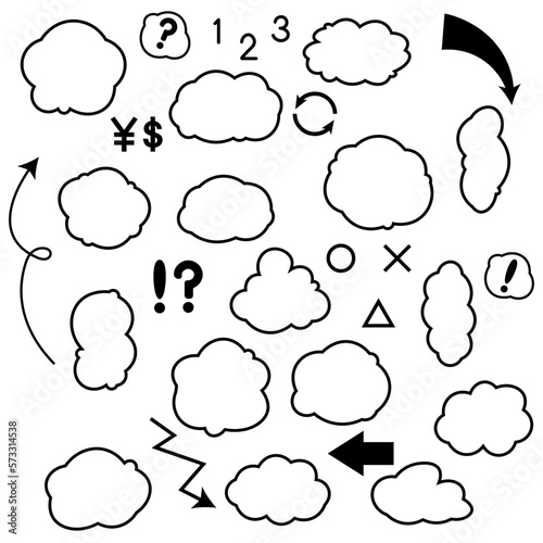 吹き出しと記号の素材セット