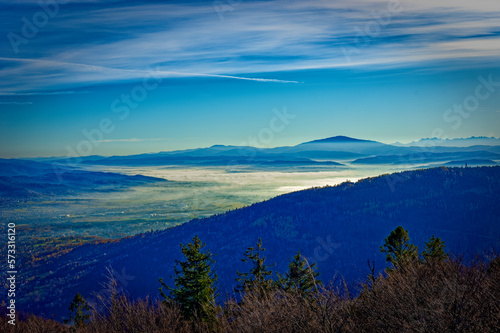 high in the mountains on a cold day