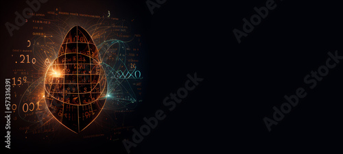 Abstract scientific background with fabstraction formulas: Schrodinger equation, quantum field theory, ect. illustration of formulas Generative AI photo