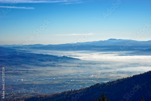 high in the mountains on a cold day