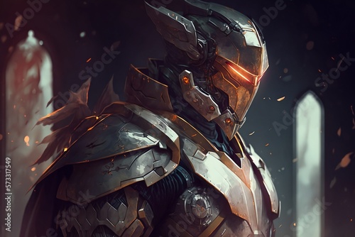 Knight in hexagon armor made by generative ai
