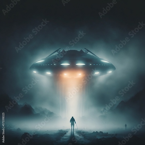 ufo in the night made by generative ai