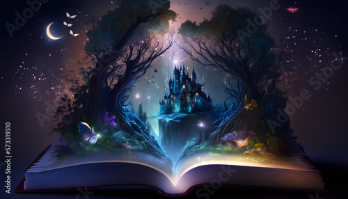 magic book with magic light